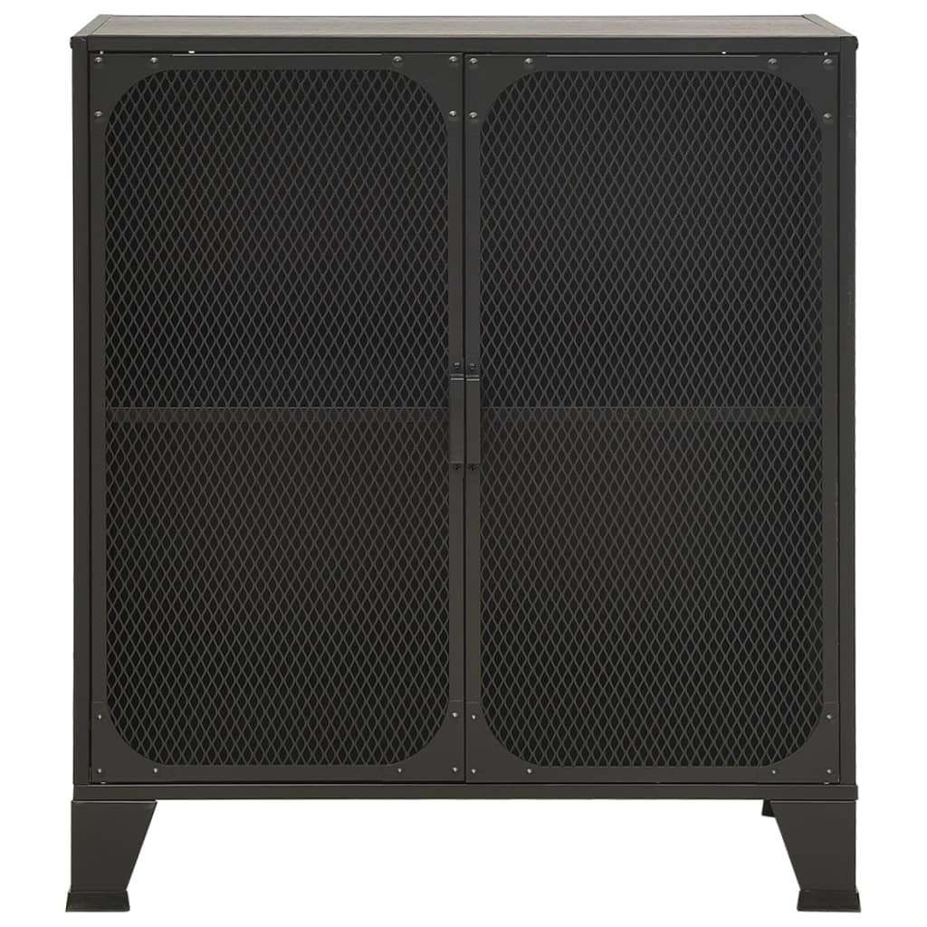 Opbevaringsskabe 2 stk. 72x36x82 cm metal og mdf grå - number 4.