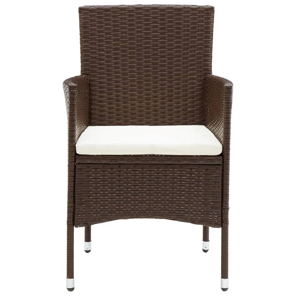 Bistro set za vrt 3 dijelova polyrattan i očvrsnuto staklo - smeđa, ø 80 cm stol, 2 - number 4.