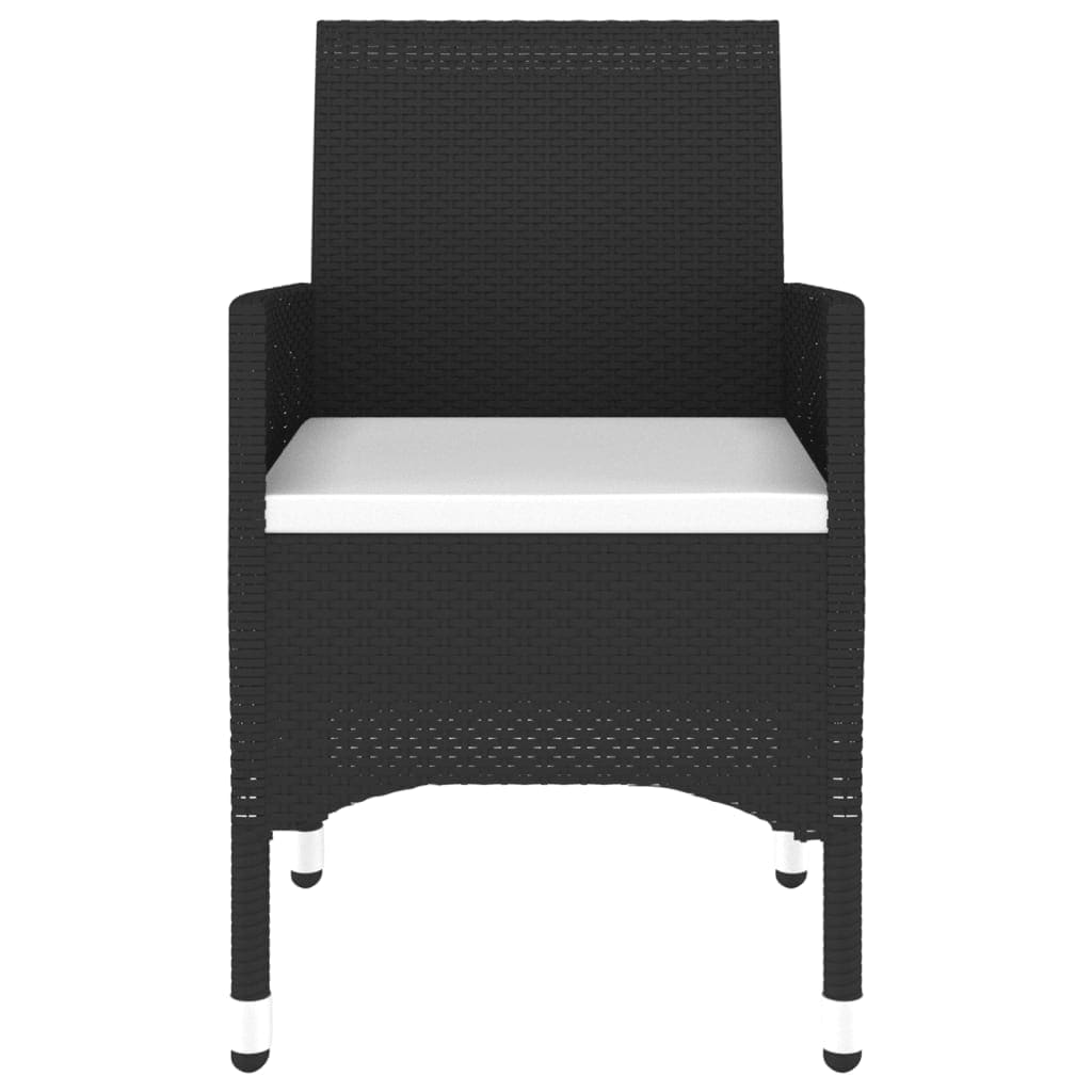 Bistro setter seg til hage 3 deler polyrattan og solid tre svart - number 4.