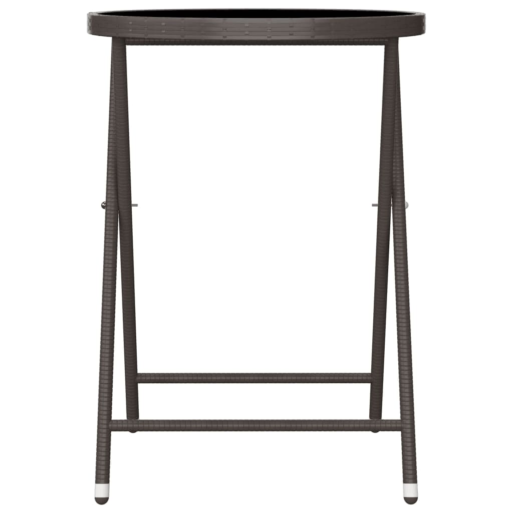 Bistro sett for hage 3 deler polyrattan og herdet glassbrunt - number 7.