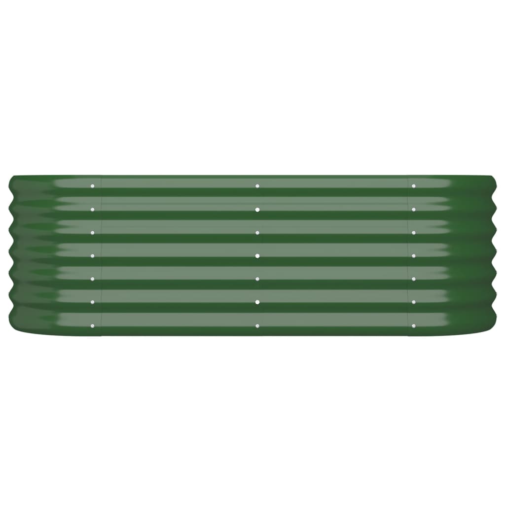 Raised bed 114x40x36 cm powder-coated steel green - number 3.