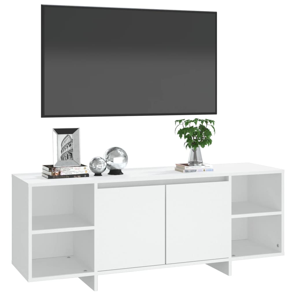 Stolik pod tv 130x35x50 cm drewno klejone - biały, 1 - number 4.
