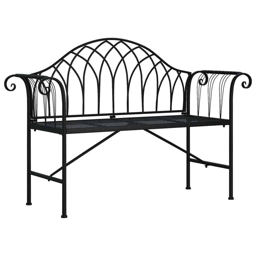 2-personers havebænk 128 cm stål sort - number 2.