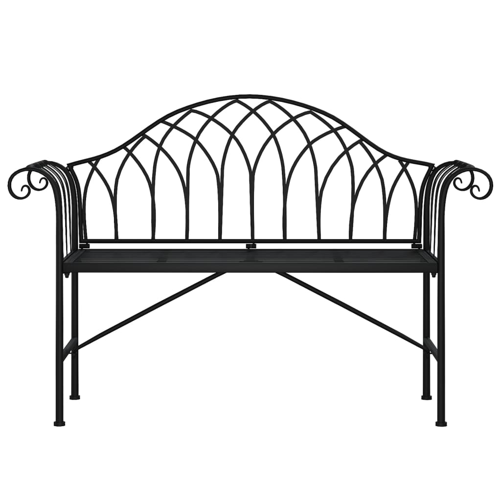 2-personers havebænk 128 cm stål sort - number 3.