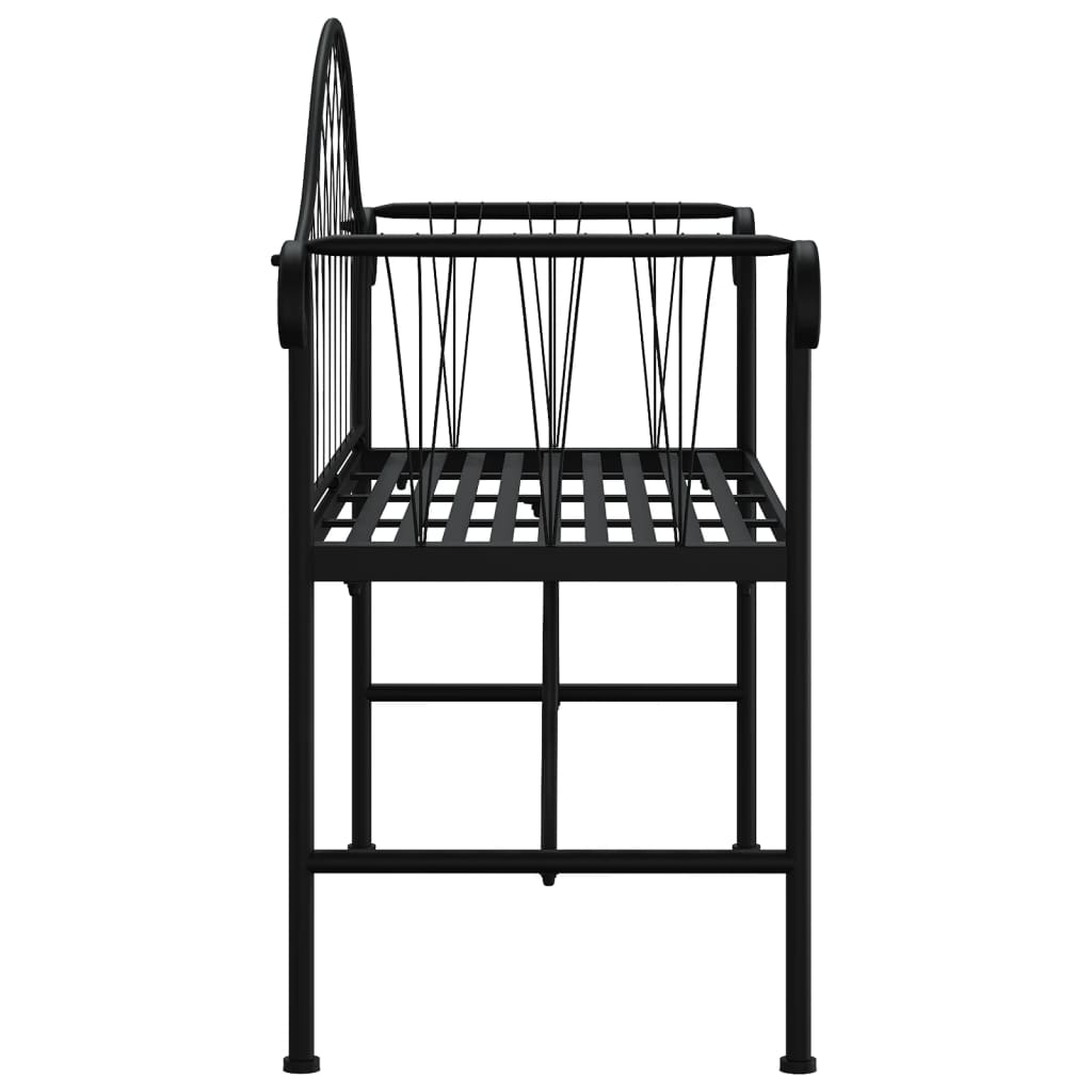 2-personers havebænk 128 cm stål sort - number 4.