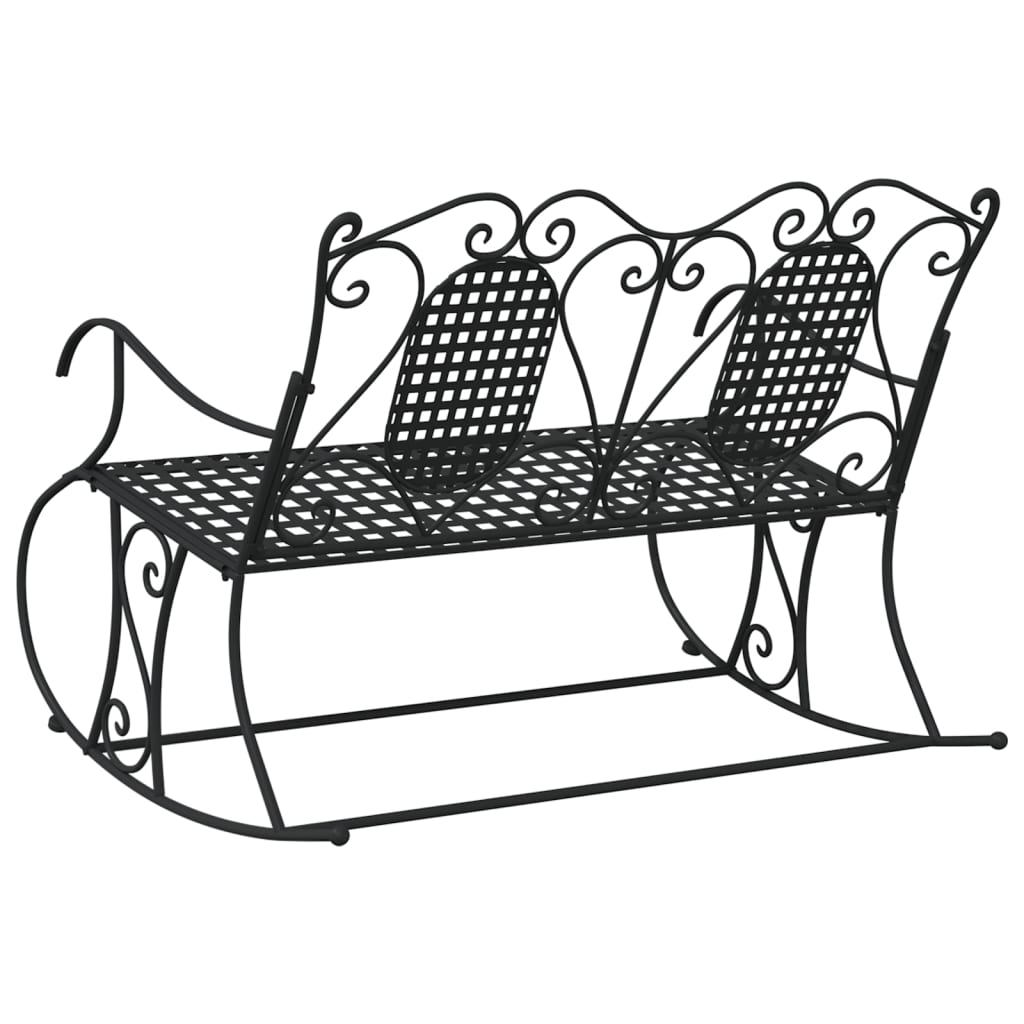 2-personers bænk m. gyngefunktion 113 cm stål sort - number 5.