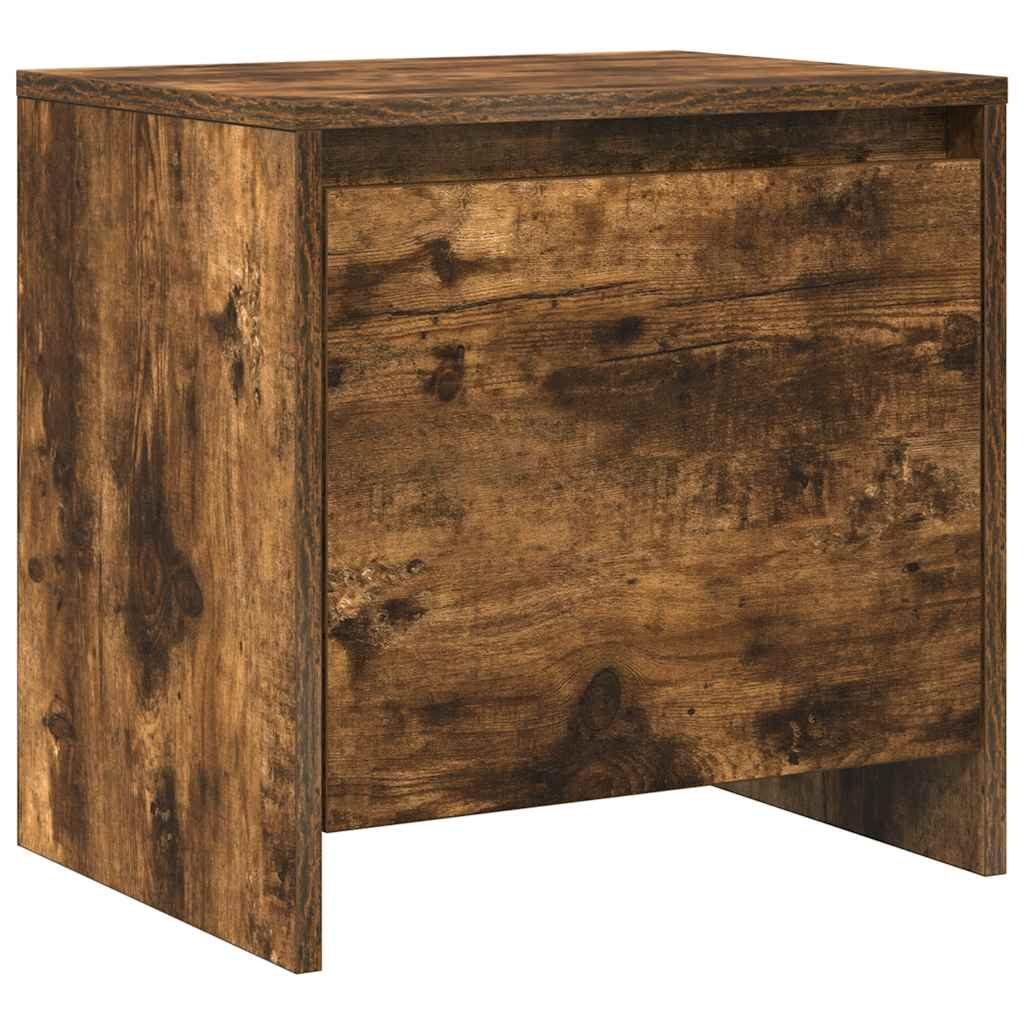 Sengeborde 2 stk. 45x34x44,5 cm konstrueret træ røget egetræ - number 5.
