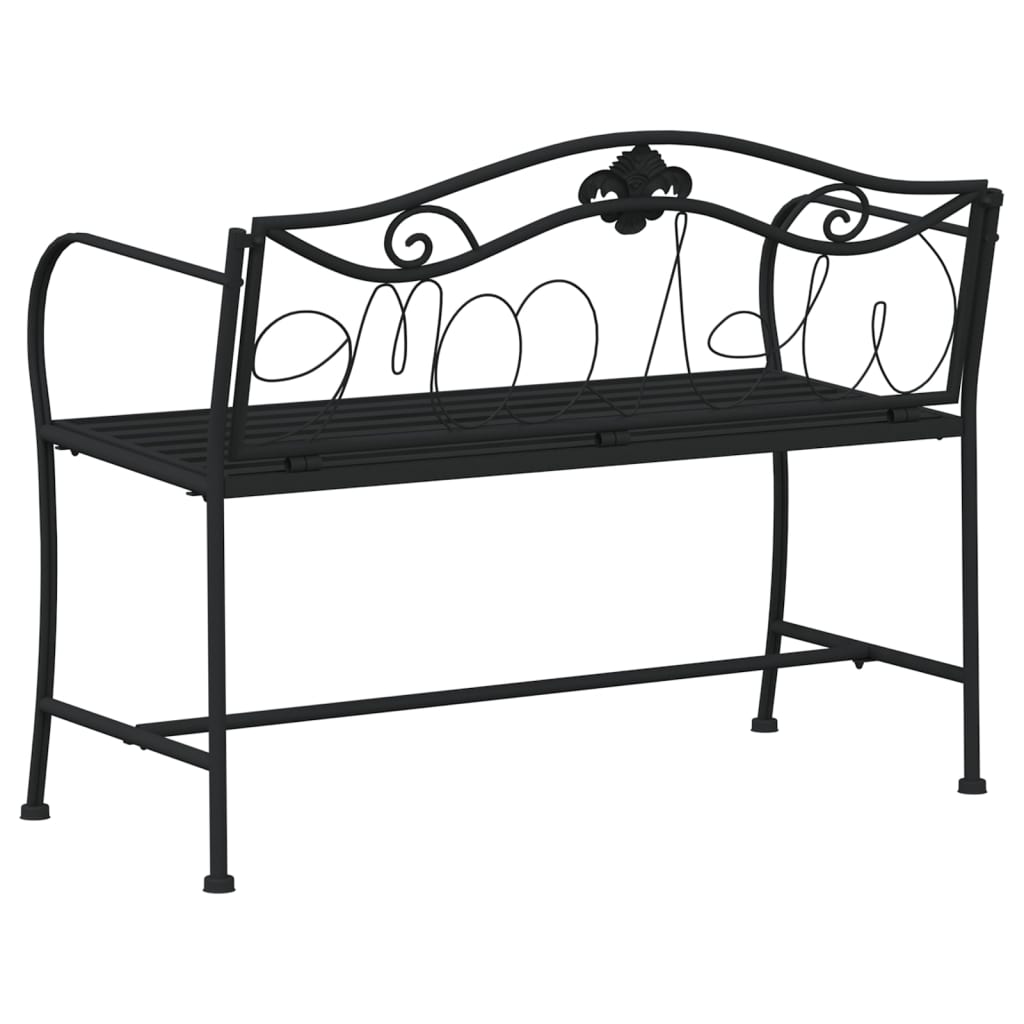 2-personers havebænk 104 cm stål sort - number 5.