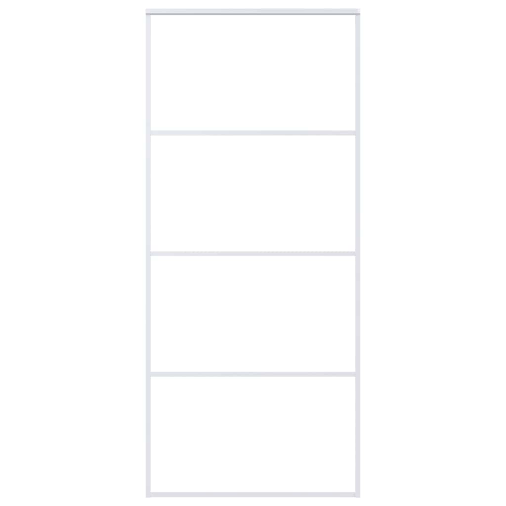 Porte coulissante en verre trempé et aluminium - blanc, 90 x 205 cm, 1, dépoli - number 2.