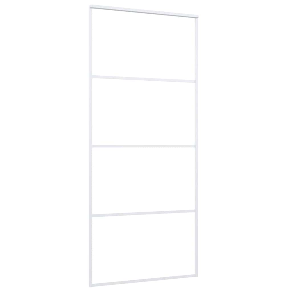 Porte coulissante en verre trempé et aluminium - blanc, 90 x 205 cm, 1, dépoli - number 3.