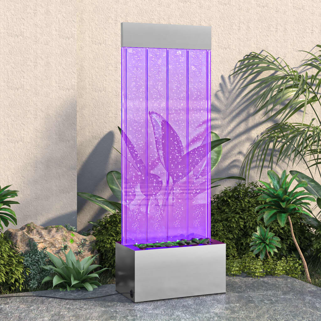 151400  boblesøjle med rgb led'er 110 cm rustfrit stål og akryl - number 1.