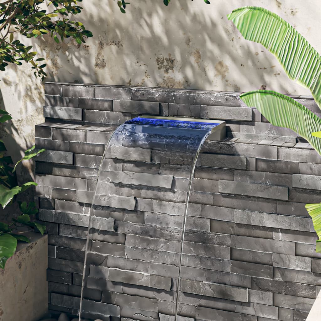 Vandfald med led'er og rgb-farver 45 cm rustfrit stål - 45 x 21 x 8 cm - number 3.