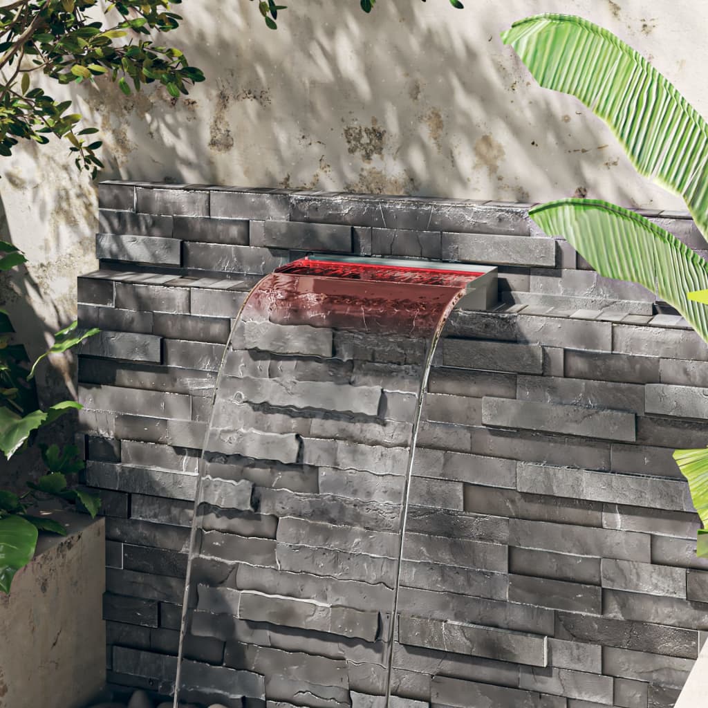 Vandfald med led'er og rgb-farver 45 cm rustfrit stål - 45 x 21 x 8 cm - number 4.