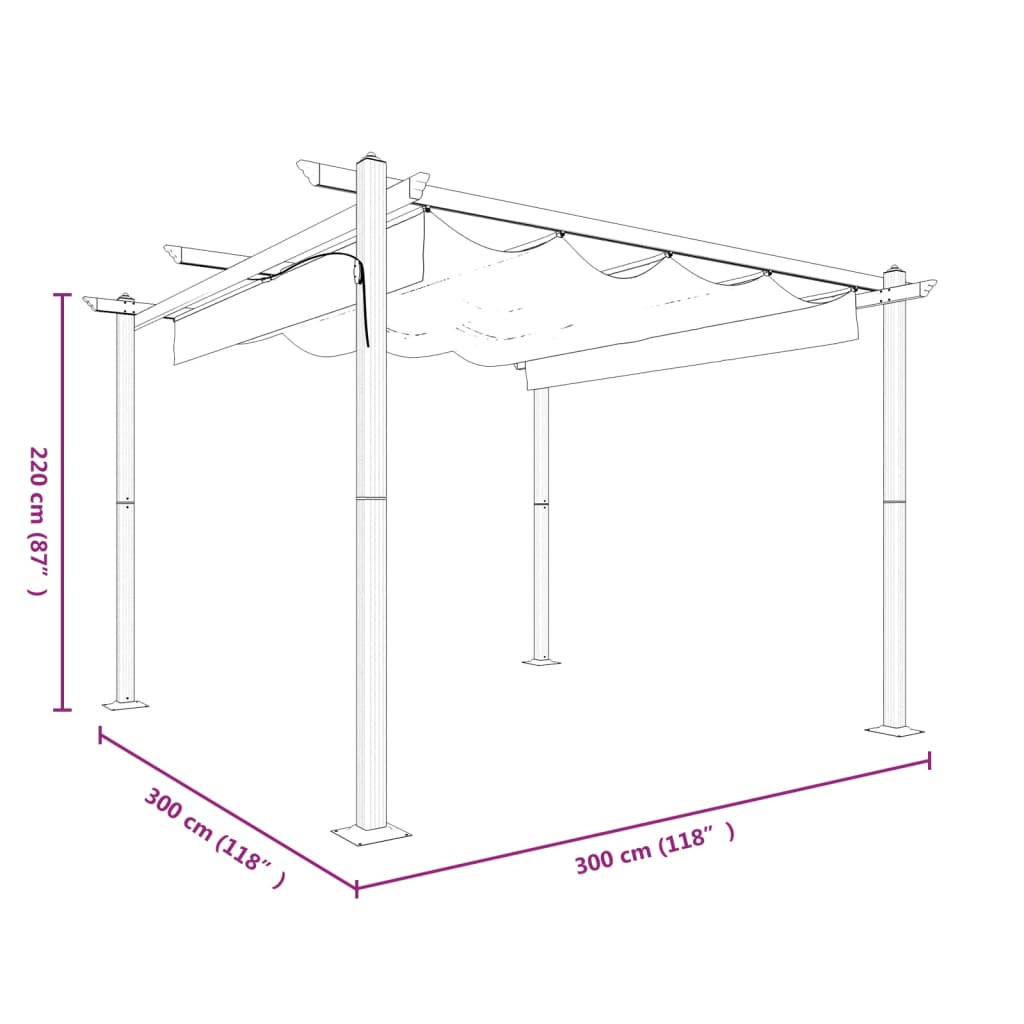 Gazebo with retractable roof 3x3 m - number 10.