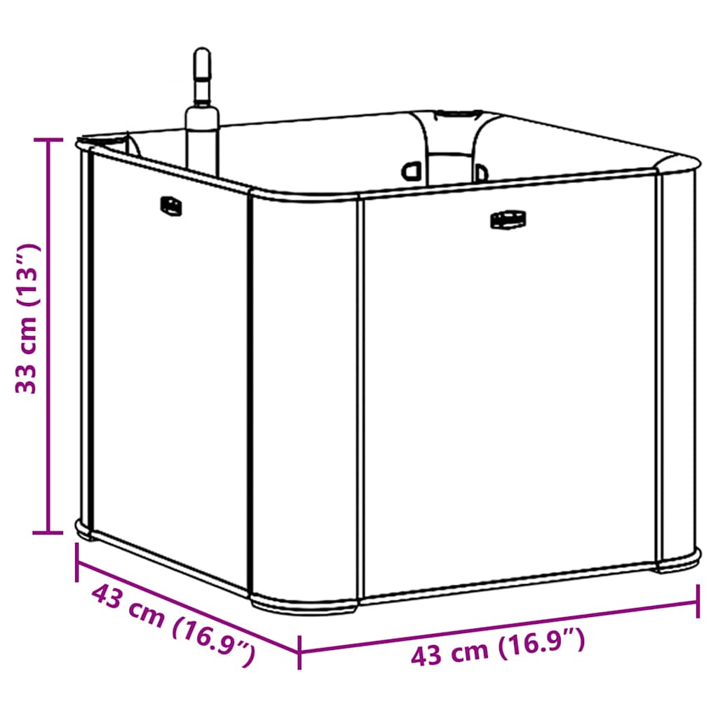 Povišena gredica s automatskim navodnjavanjem - siva, 43 x 43 x 33 cm, 1 - number 6.