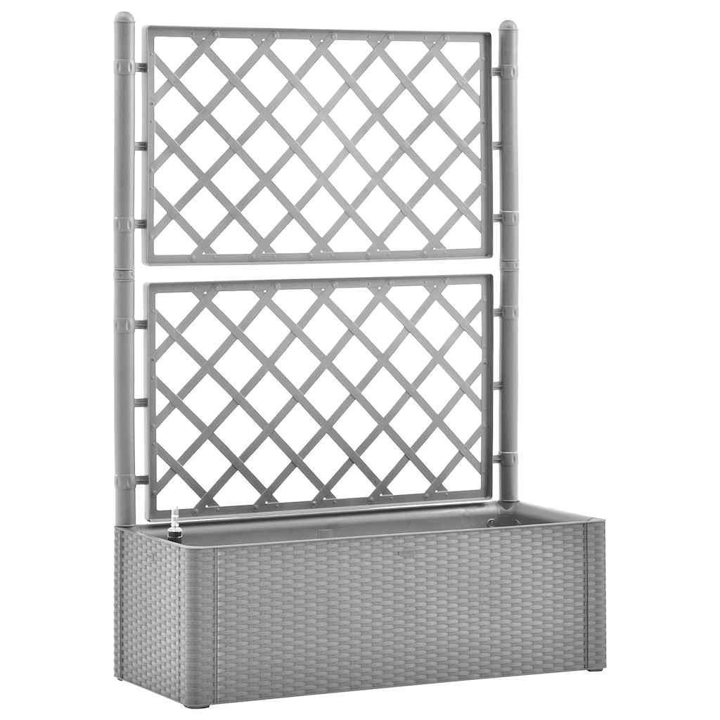 Povišena gredica s rešetkom i sustavom za automatsko navodnjavanje - siva, 100 x 43 x 142 cm, 1 - number 2.