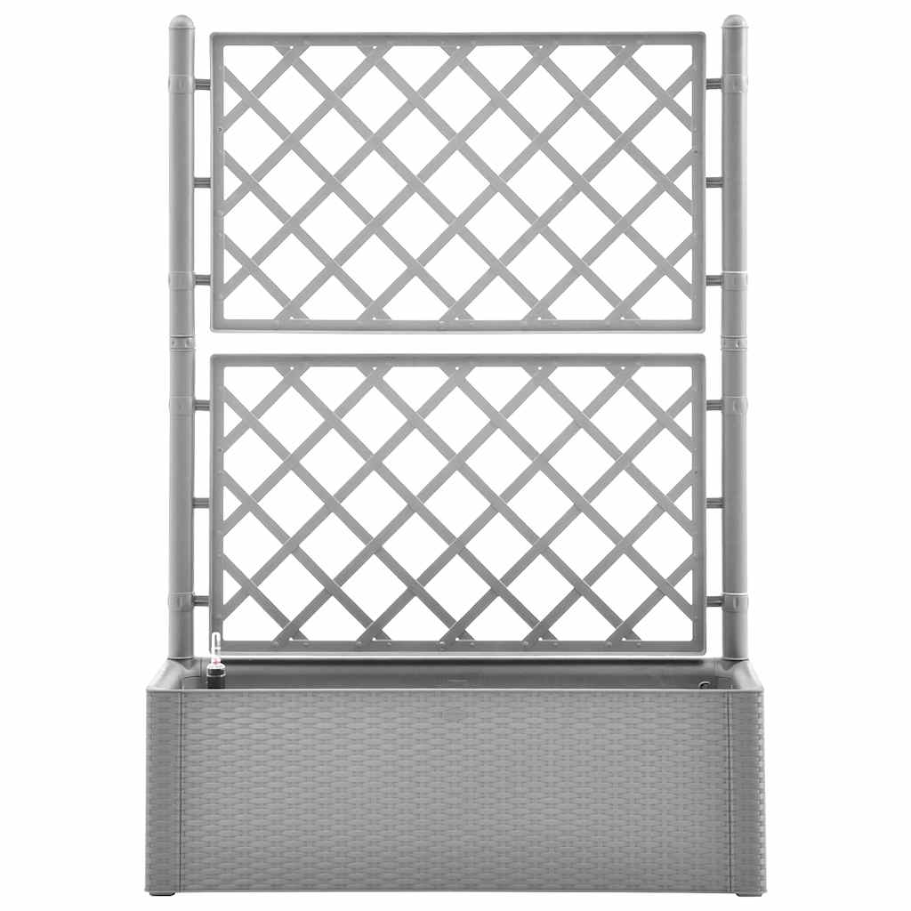 Povišena gredica s rešetkom i sustavom za automatsko navodnjavanje - siva, 100 x 43 x 142 cm, 1 - number 3.