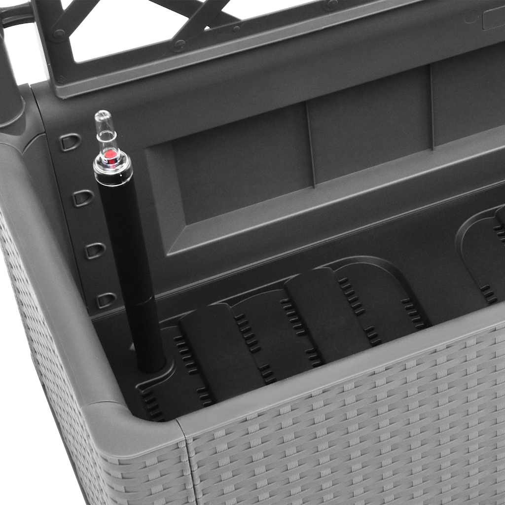 Povišena gredica s rešetkom i sustavom za automatsko navodnjavanje - siva, 100 x 43 x 142 cm, 1 - number 6.