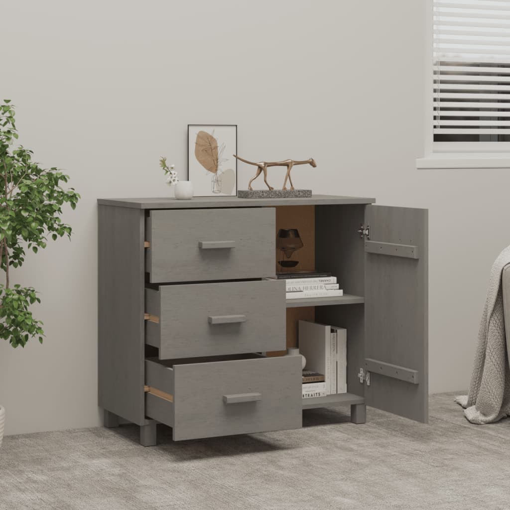 Skænk hamar 90x40x80 cm massivt fyrretræ lysegrå - number 7.