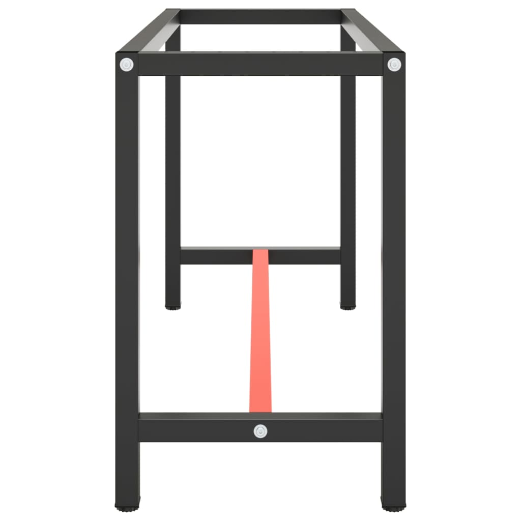 Ramme for arbeidsbenk metall matt svart og matt rød - 140 x 50 x 79 cm, 1, med 1 stang, x - number 4.