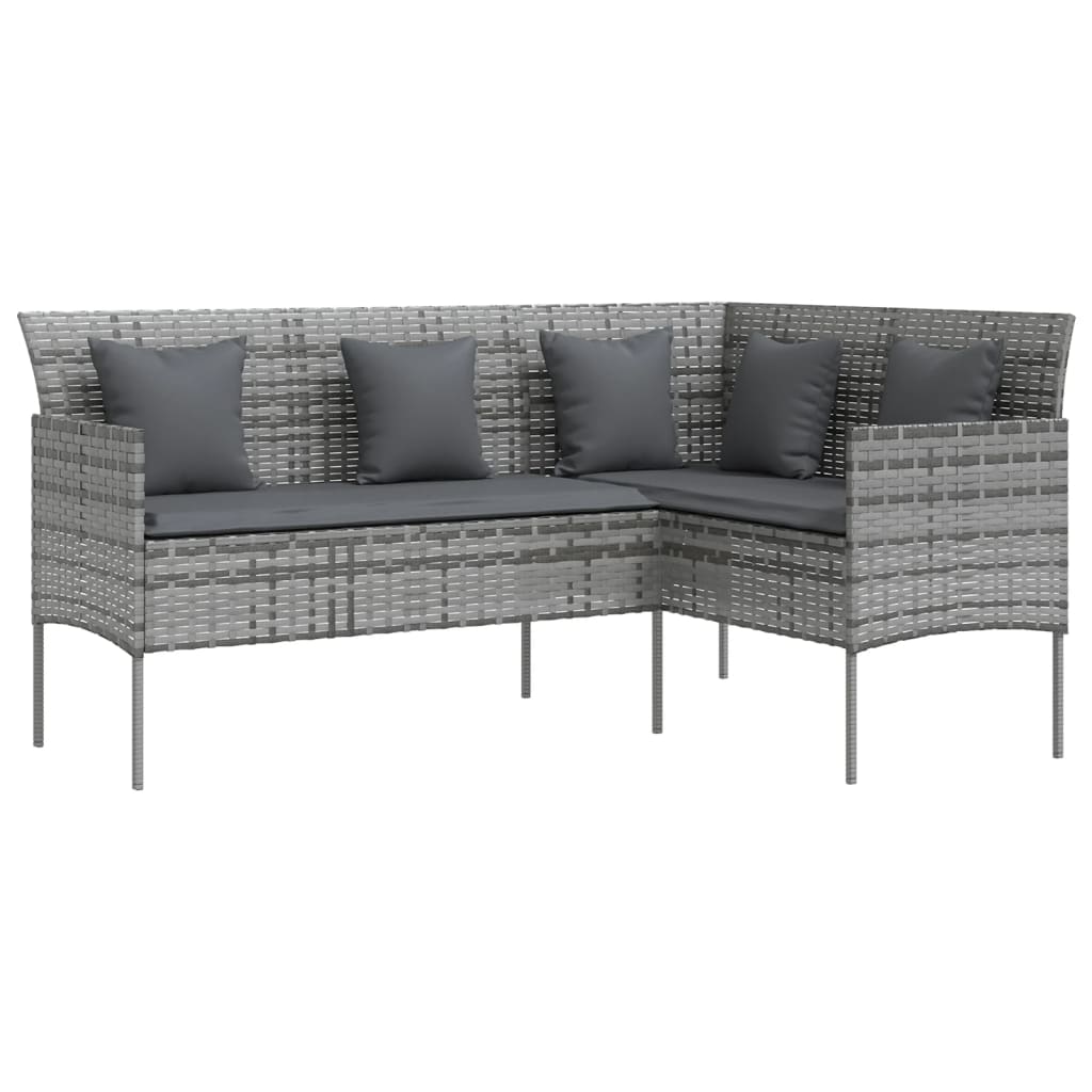 L-formet sofa med polyrattan puter - number 2.