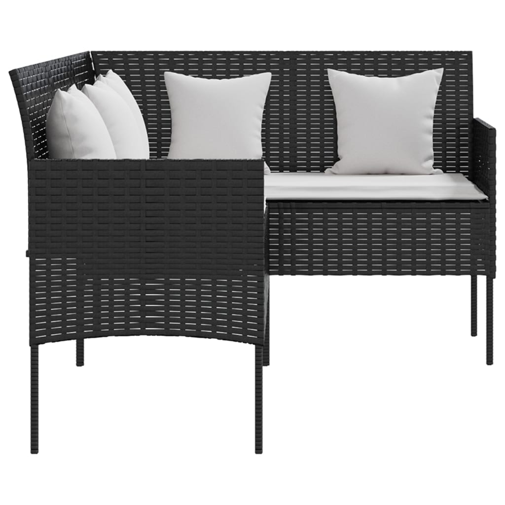L-formet sofa med hynder - sort, 1, polyrattan - number 4.