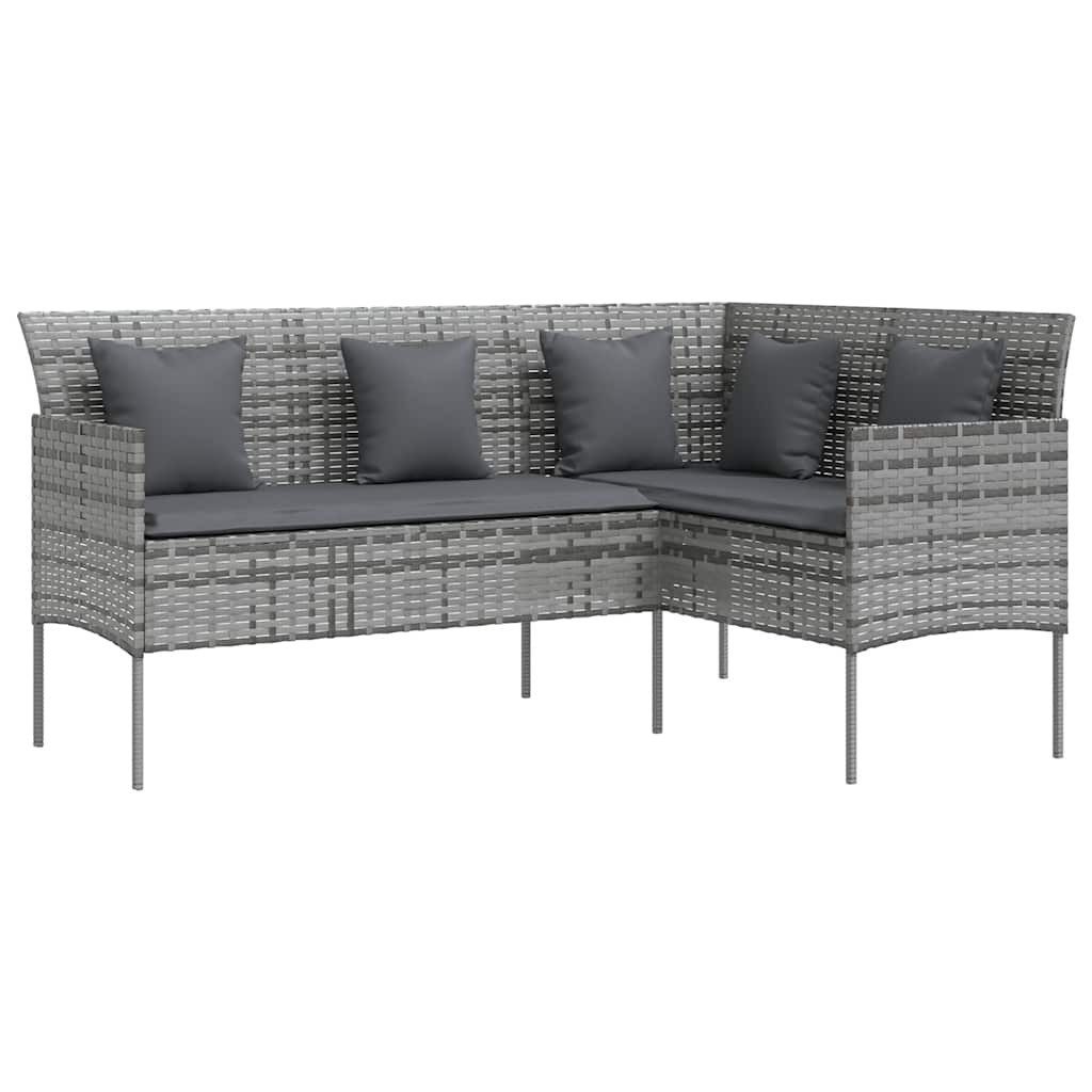 Sofasæt med hynder dele l-facon polyrattan - grå, 5 - number 3.