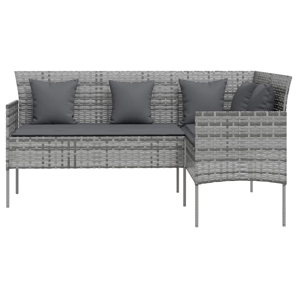 Sofasæt med hynder dele l-facon polyrattan - grå, 5 - number 4.