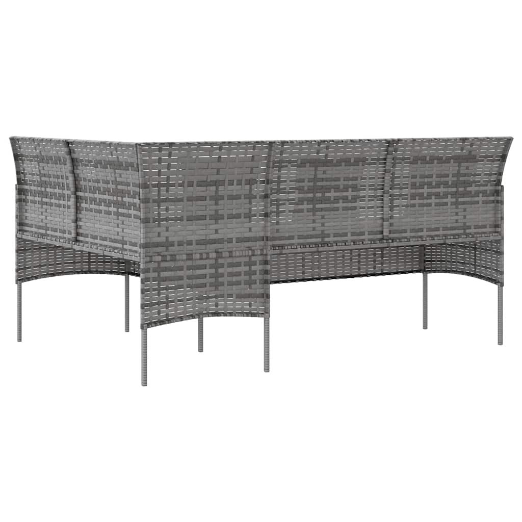 Sofasæt med hynder dele l-facon polyrattan - grå, 5 - number 10.