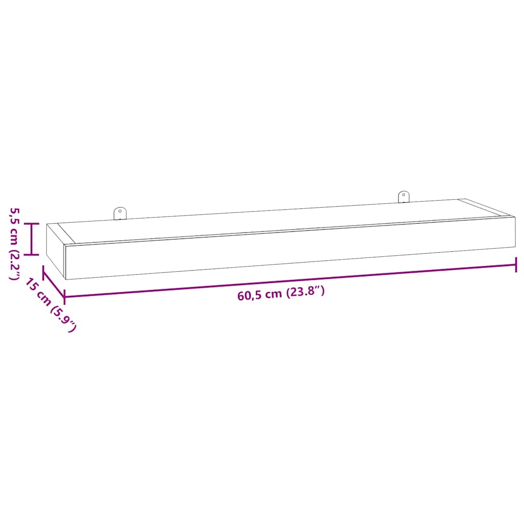 Półki ścienne 2 szt. solid teak tree - 60 x 15 x 4 cm, 1 - number 7.