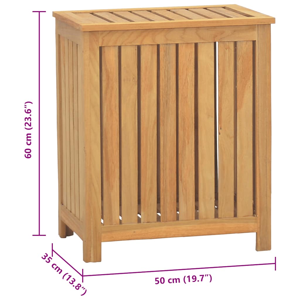 Laundry basket solid teak wood - 50 x 35 x 60 cm, 1 - number 7.