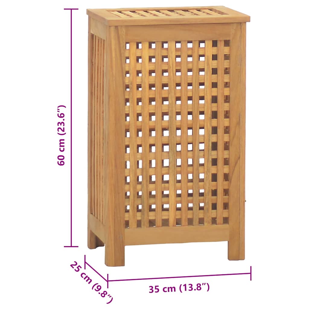 Laundry basket solid teak wood - 35 x 25 x 60 cm, 1 - number 7.