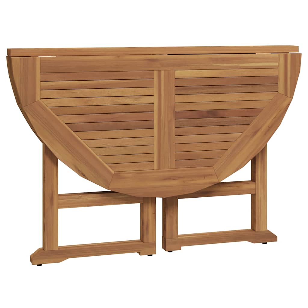 Zestaw stołowy do jadalni na zewnątrz składany lite drewno tekowe - bez podłokietników, okrągły, 5 - number 4.