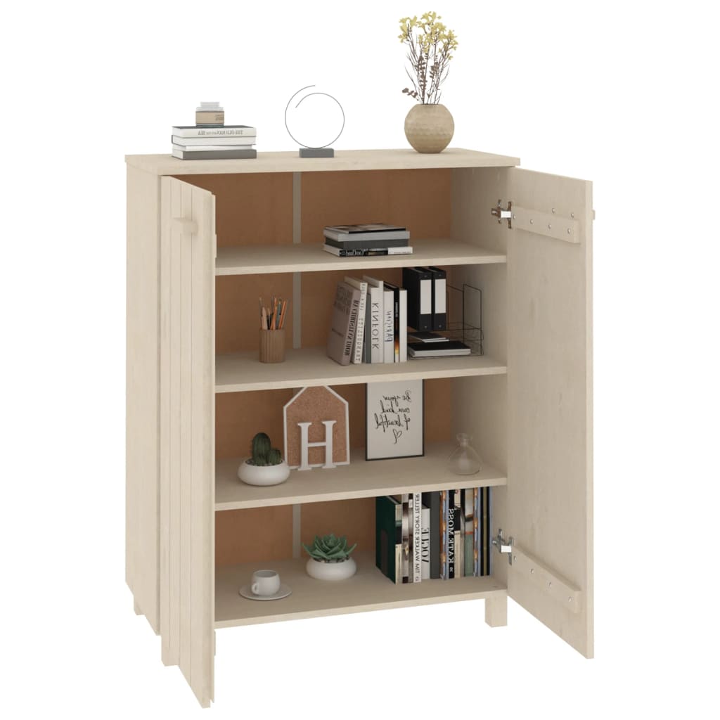 Shoe cabinet hamar 85x40x108 cm solid pine honey brown - number 6.