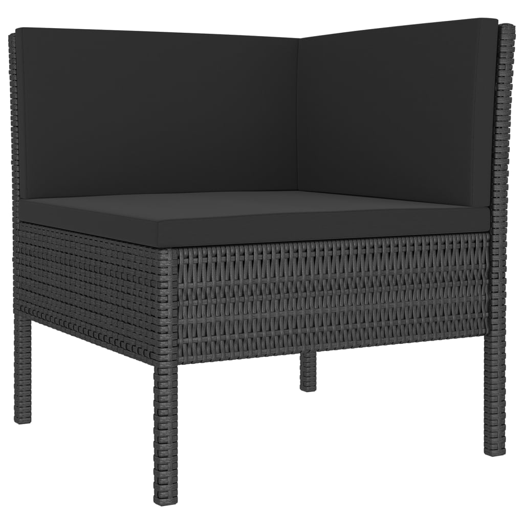 Havel lounge sett 14 deler med puter polyrattan black - 3x corner parts + 10x middle del + table, 1-1 - number 3.