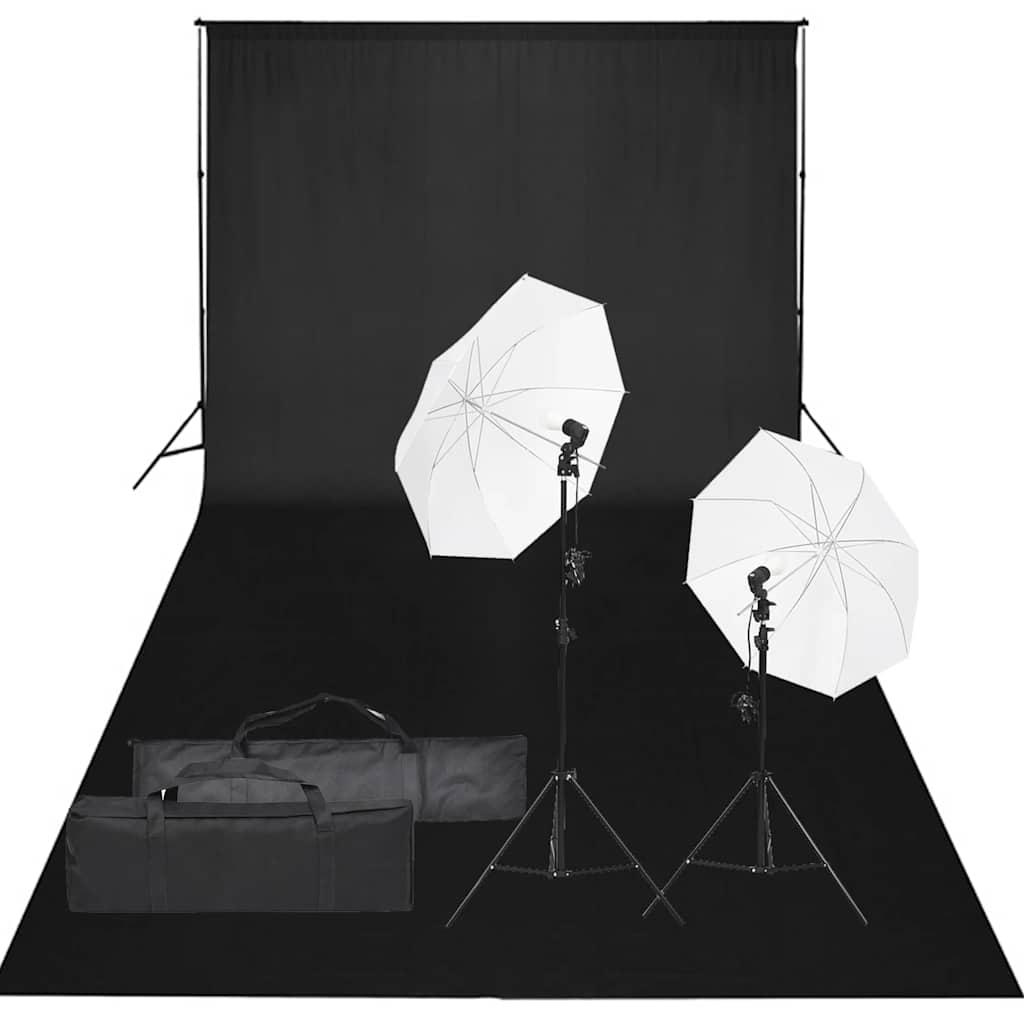 Set za foto studio s lampom i pozadinom - crna, 500 x 300 cm, 1 - number 1.