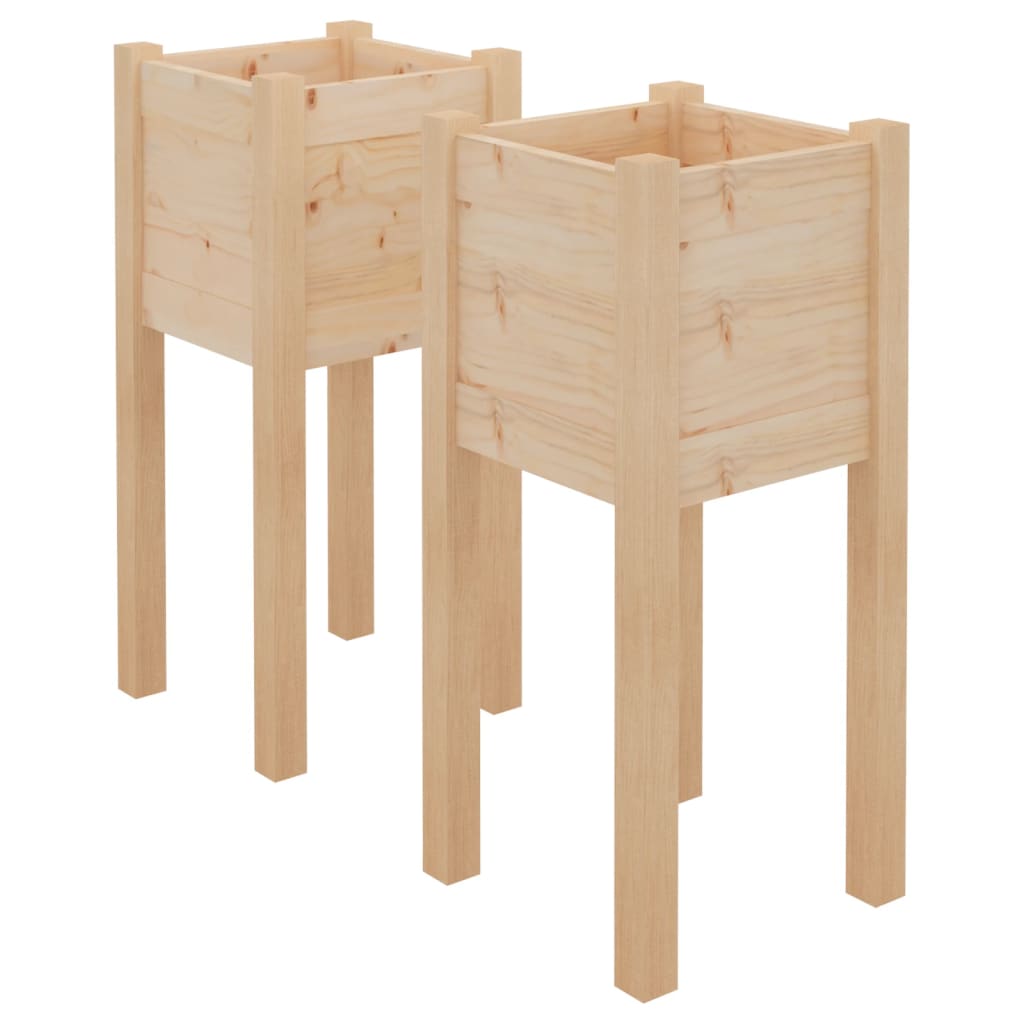 Plant boxes pc. 31x31x70 cm solid pine - black, 2, 1 - number 2.