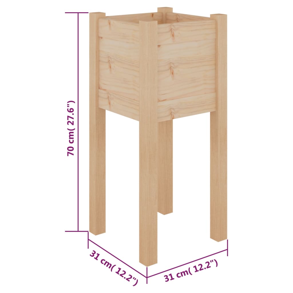 Plant boxes pc. 31x31x70 cm solid pine - black, 2, 1 - number 8.