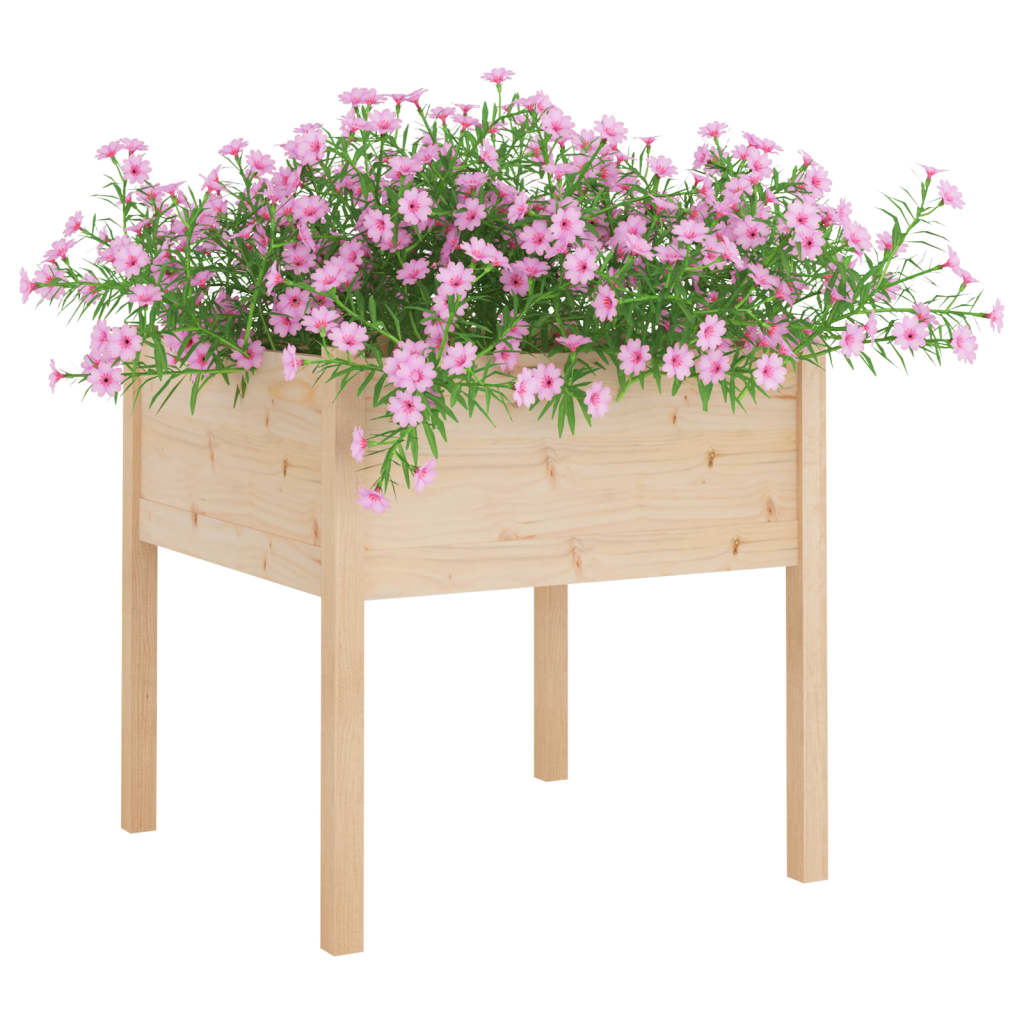 Planter box 70x70x70 cm solid pine - white, 1 - number 3.