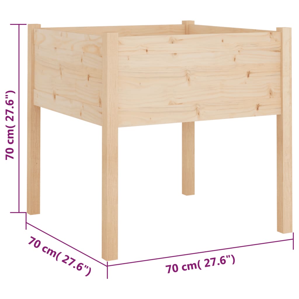 Planter box 70x70x70 cm solid pine - white, 1 - number 7.