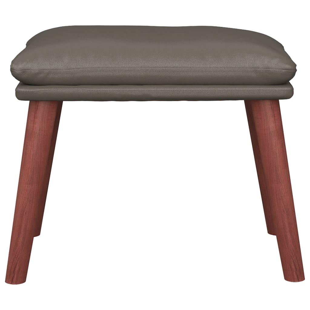 Fodskammel 45x29,5x35 cm kunstlæder - grå, 1, træben - number 3.