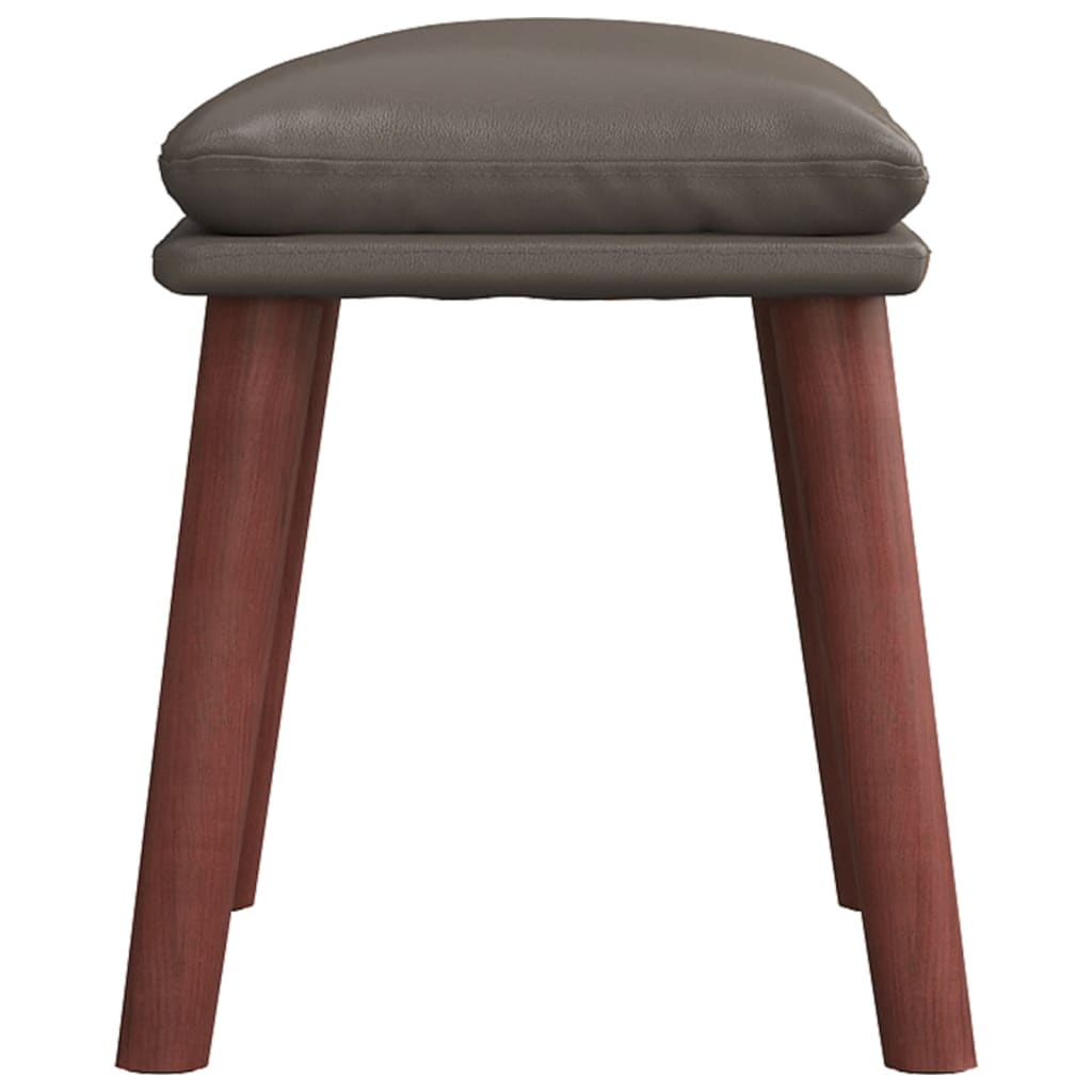 Fodskammel 45x29,5x35 cm kunstlæder - grå, 1, træben - number 4.