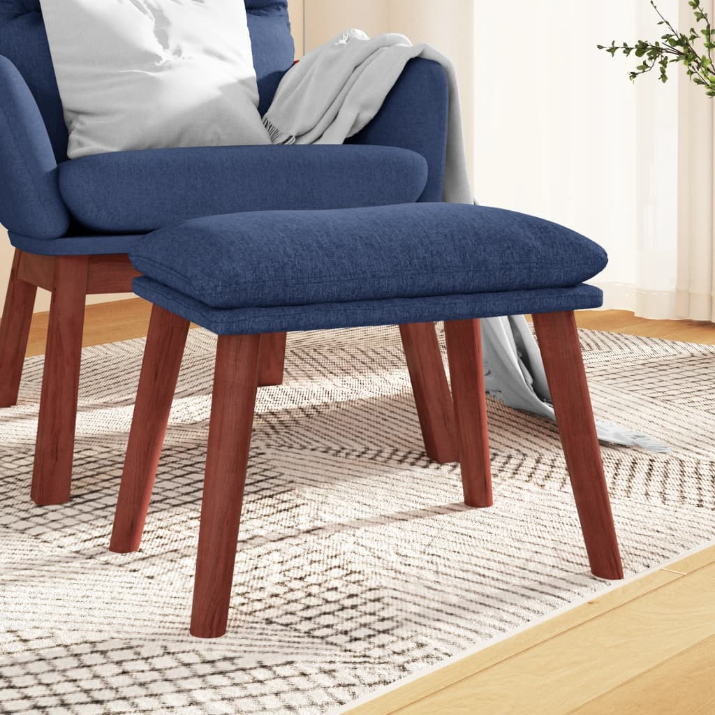 Fodskammel 45x29,5x35 cm stof - blå, 1, mørkebrun - number 1.