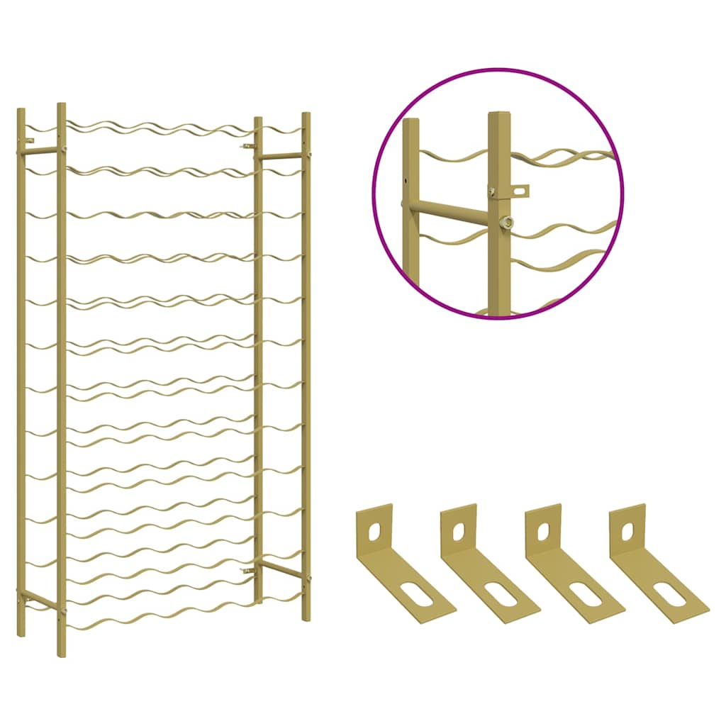 Vinski stalak za boce metalni zlatne boje - zlato, 1, 72 - number 8.