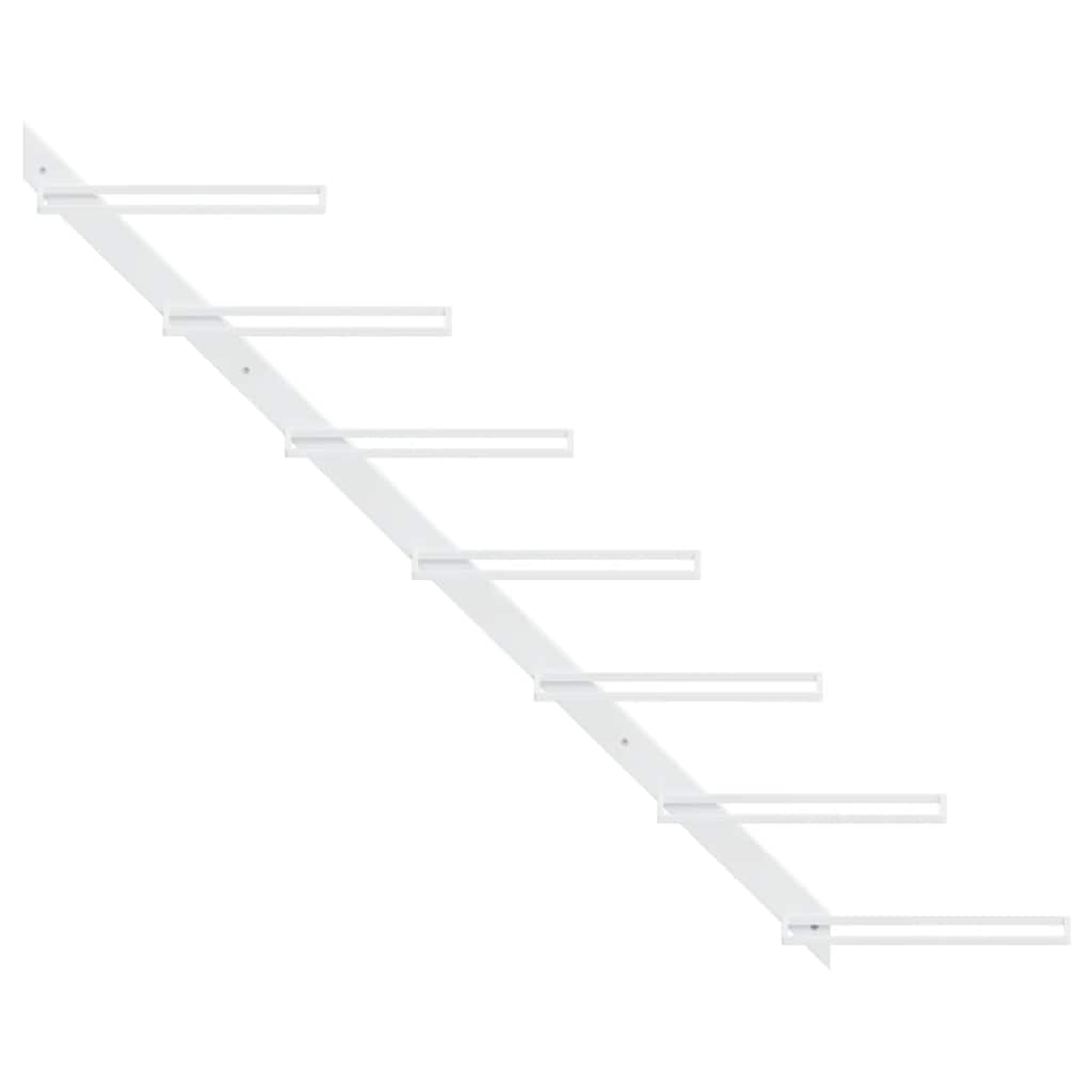 Zidni stalak za vino za 7 boca metal - bijeli, 1 - number 5.