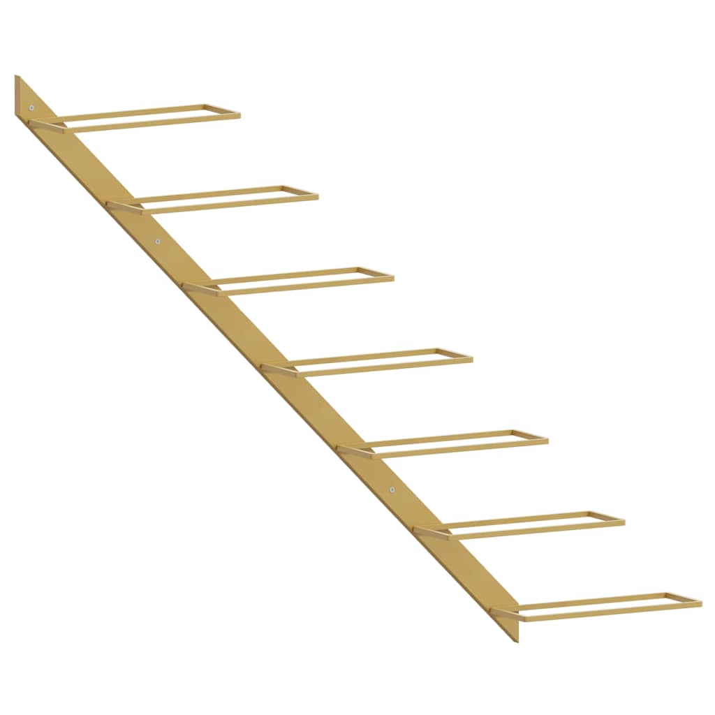 Zidni stalak za vino za 7 boca metal zlatne boje - number 2.