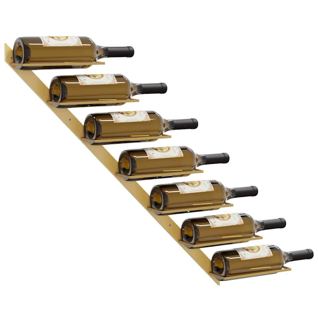Zidni stalak za vino za 7 boca metal zlatne boje - number 4.