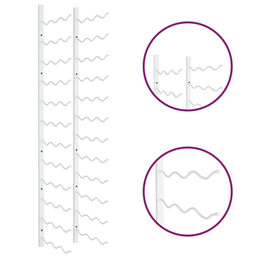 Væghængt vinreol til 36 flasker jern hvid - number 6.