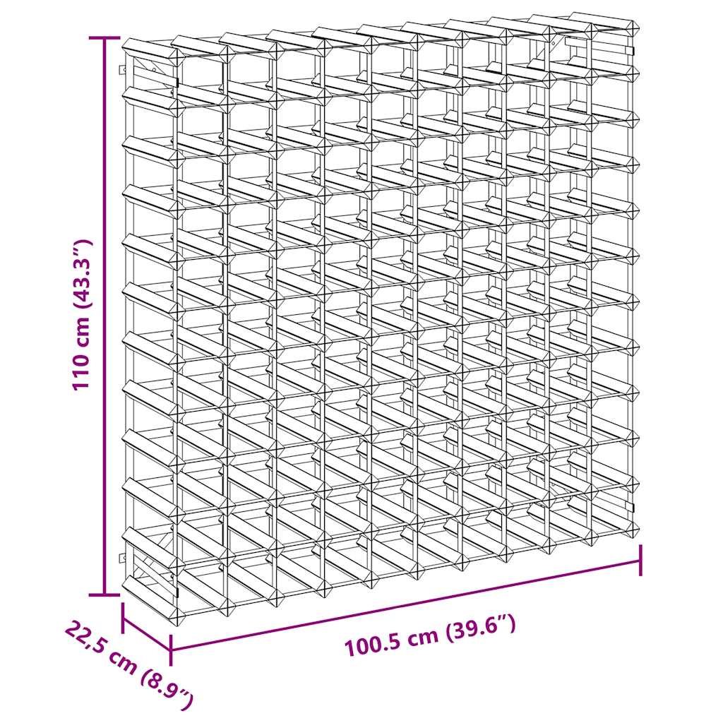 Vinski stalak za 120 boca puno borovo drvo smeđe boje - number 9.