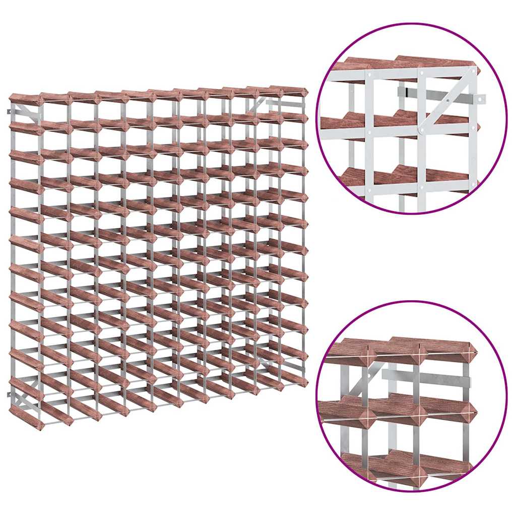 Vinski stalak za 120 boca puno borovo drvo smeđe boje - number 8.